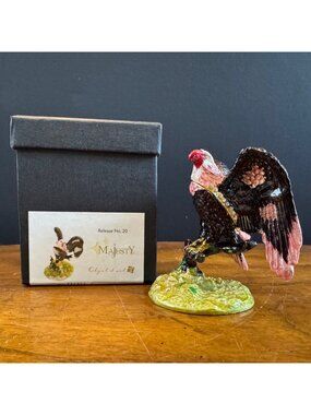 Majesty Release No. 20 Decorative Eagle Trinket Box With Rhinestones & Hinged Li